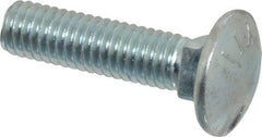 Value Collection - 3/8-16 UNC 1-1/2" Length Under Head, Standard Square Neck, Carriage Bolt - Grade 5 Steel, Zinc-Plated Clear Chromate Finish - Industrial Tool & Supply