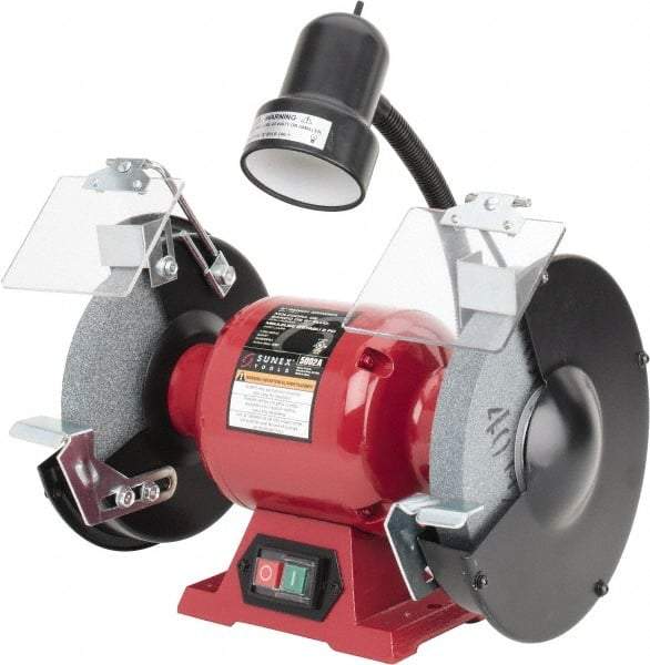 Sunex Tools - 8" Wheel Diam, 3/4 hp Grinder - 5/8" Arbor Hole Diam, 3,450 Max RPM, 115 Volts - Industrial Tool & Supply