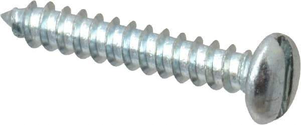Value Collection - #2 Pan Head Slotted Sheet Metal Screw - Steel, 1/2" Length Under Head, Grade 2 - Industrial Tool & Supply