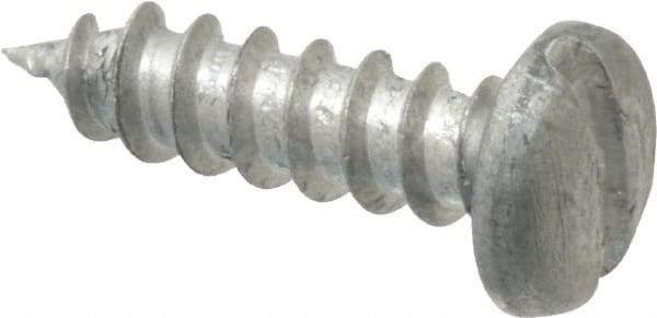 Value Collection - #6 Pan Head Slotted Sheet Metal Screw - Aluminum, 1/2" Length Under Head, ASME B18.6.4 - Industrial Tool & Supply