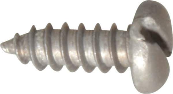 Value Collection - #8 Pan Head Slotted Sheet Metal Screw - Aluminum, 1/2" Length Under Head, ASME B18.6.4 - Industrial Tool & Supply
