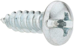 Value Collection - #8 Pan Head Slotted Phillips Sheet Metal Screw - Steel, 1/2" Length Under Head, Grade 2 - Industrial Tool & Supply