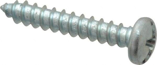 Value Collection - #8 Pan Head Slotted Phillips Sheet Metal Screw - Steel, 1" Length Under Head, Grade 2 - Industrial Tool & Supply