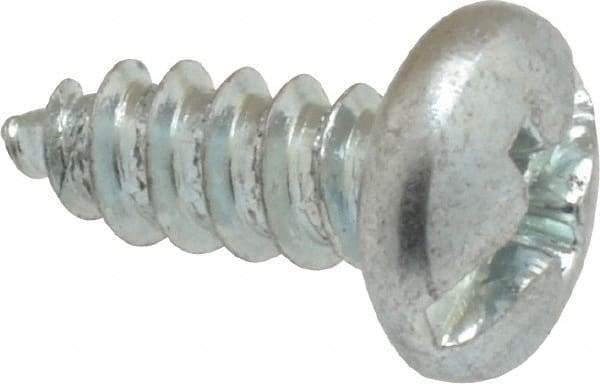 Value Collection - #10 Pan Head Slotted Phillips Sheet Metal Screw - Steel, 1/2" Length Under Head, Grade 2 - Industrial Tool & Supply