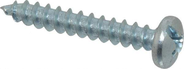 Value Collection - #10 Pan Head Slotted Phillips Sheet Metal Screw - Steel, 1-1/4" Length Under Head, Grade 2 - Industrial Tool & Supply