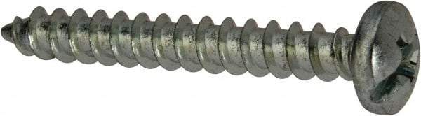 Value Collection - #10 Pan Head Slotted Phillips Sheet Metal Screw - Steel, 1-1/2" Length Under Head, Grade 2 - Industrial Tool & Supply