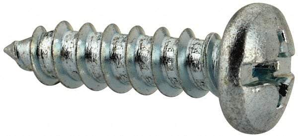 Value Collection - #14 Pan Head Slotted Phillips Sheet Metal Screw - Steel, 1" Length Under Head, Grade 2 - Industrial Tool & Supply