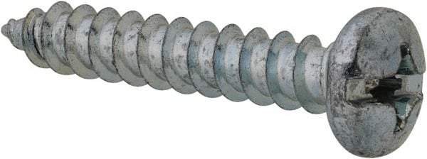 Value Collection - #14 Pan Head Slotted Phillips Sheet Metal Screw - Steel, 1-1/2" Length Under Head, Grade 2 - Industrial Tool & Supply
