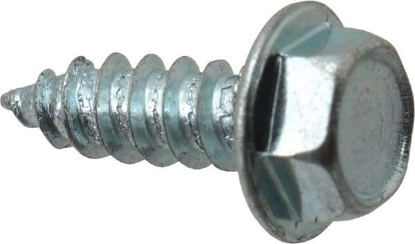 Value Collection - #8 Hex Washer Head Sheet Metal Screw - Steel, 1/2" Length Under Head, Grade 2 - Industrial Tool & Supply