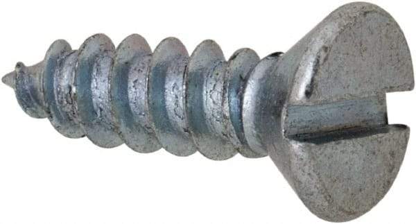 Value Collection - #6 Flat Head Slotted Sheet Metal Screw - Steel, 1/2" OAL, Grade 2 - Industrial Tool & Supply