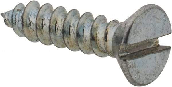 Value Collection - #6 Flat Head Slotted Sheet Metal Screw - Steel, 5/8" OAL, Grade 2 - Industrial Tool & Supply
