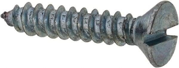 Value Collection - #6 Flat Head Slotted Sheet Metal Screw - Steel, 3/4" OAL, Grade 2 - Industrial Tool & Supply