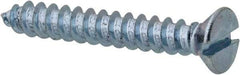 Value Collection - #6 Flat Head Slotted Sheet Metal Screw - Steel, 1" OAL, Grade 2 - Industrial Tool & Supply