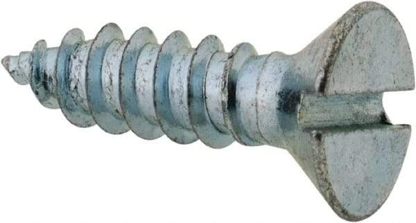 Value Collection - #8 Flat Head Slotted Sheet Metal Screw - Steel, 5/8" OAL, Grade 2 - Industrial Tool & Supply