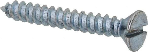 Value Collection - #8 Flat Head Slotted Sheet Metal Screw - Steel, 1-1/4" OAL, Grade 2 - Industrial Tool & Supply