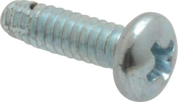 Value Collection - #4-40 UNC Thread, 3/8" Length Under Head, Phillips Drive Steel Thread Cutting Screw - Pan Head, Grade 2, Point Type F, Zinc-Plated Finish - Industrial Tool & Supply