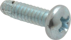 Value Collection - #4-40 UNC Thread, 3/8" Length Under Head, Phillips Drive Steel Thread Cutting Screw - Pan Head, Grade 2, Point Type F, Zinc-Plated Finish - Industrial Tool & Supply