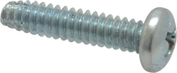 Value Collection - #4-40 UNC Thread, 1/2" Length Under Head, Phillips Drive Steel Thread Cutting Screw - Pan Head, Grade 2, Point Type F, Zinc-Plated Finish - Industrial Tool & Supply