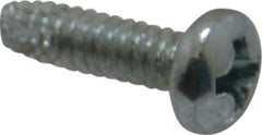 Value Collection - #6-32 UNC Thread, 1/2" Length Under Head, Phillips Drive Steel Thread Cutting Screw - Pan Head, Grade 2, Point Type F, Zinc-Plated Finish - Industrial Tool & Supply