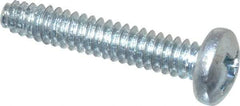 Value Collection - #6-32 UNC Thread, 3/4" Length Under Head, Phillips Drive Steel Thread Cutting Screw - Pan Head, Grade 2, Point Type F, Zinc-Plated Finish - Industrial Tool & Supply