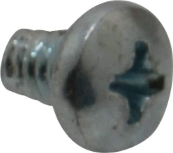Value Collection - #8-32 UNC Thread, 1/4" Length Under Head, Phillips Drive Steel Thread Cutting Screw - Pan Head, Grade 2, Point Type F, Zinc-Plated Finish - Industrial Tool & Supply