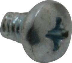 Value Collection - #8-32 UNC Thread, 1/4" Length Under Head, Phillips Drive Steel Thread Cutting Screw - Pan Head, Grade 2, Point Type F, Zinc-Plated Finish - Industrial Tool & Supply
