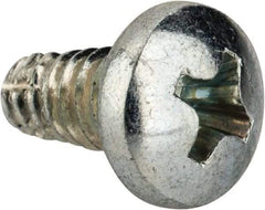 Value Collection - #10-24 UNC Thread, 3/8" Length Under Head, Phillips Drive Steel Thread Cutting Screw - Pan Head, Grade 2, Point Type F, Zinc-Plated Finish - Industrial Tool & Supply