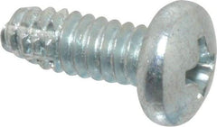 Value Collection - #10-24 UNC Thread, 1/2" Length Under Head, Phillips Drive Steel Thread Cutting Screw - Pan Head, Grade 2, Point Type F, Zinc-Plated Finish - Industrial Tool & Supply