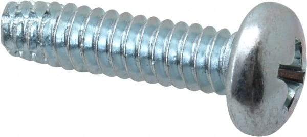 Value Collection - #10-24 UNC Thread, 3/4" Length Under Head, Phillips Drive Steel Thread Cutting Screw - Pan Head, Grade 2, Point Type F, Zinc-Plated Finish - Industrial Tool & Supply