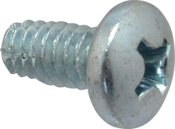 Value Collection - 1/4-20 UNC Thread, 1/2" Length Under Head, Phillips Drive Steel Thread Cutting Screw - Pan Head, Grade 2, Point Type F, Zinc-Plated Finish - Industrial Tool & Supply