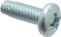 Value Collection - 1/4-20 UNC Thread, 3/4" Length Under Head, Phillips Drive Steel Thread Cutting Screw - Pan Head, Grade 2, Point Type F, Zinc-Plated Finish - Industrial Tool & Supply