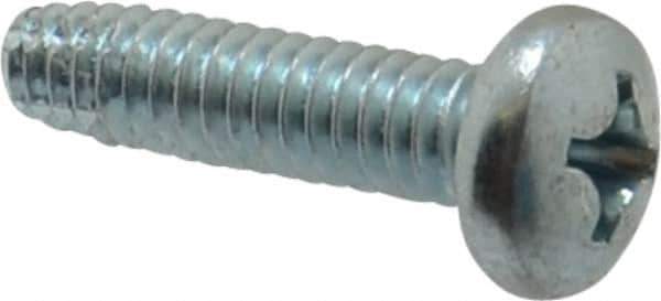 Value Collection - 1/4-20 UNC Thread, 1" Length Under Head, Phillips Drive Steel Thread Cutting Screw - Pan Head, Grade 2, Point Type F, Zinc-Plated Finish - Industrial Tool & Supply