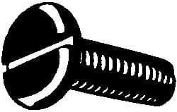 Value Collection - #8-32 UNC Thread, 1-1/2" Length Under Head, Slotted Drive Steel Thread Cutting Screw - Pan Head, Grade 2, Point Type F, Zinc-Plated Finish - Industrial Tool & Supply