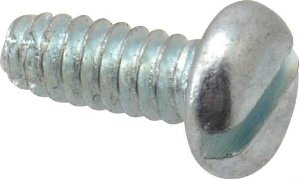 Value Collection - #6-32 UNC Thread, 3/8" Length Under Head, Slotted Drive Steel Thread Cutting Screw - Pan Head, Grade 2, Point Type F, Zinc-Plated Finish - Industrial Tool & Supply