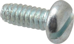 Value Collection - #6-32 UNC Thread, 3/8" Length Under Head, Slotted Drive Steel Thread Cutting Screw - Pan Head, Grade 2, Point Type F, Zinc-Plated Finish - Industrial Tool & Supply