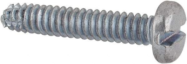 Value Collection - #6-32 UNC Thread, 3/4" Length Under Head, Slotted Drive Steel Thread Cutting Screw - Pan Head, Grade 2, Point Type F, Zinc-Plated Finish - Industrial Tool & Supply