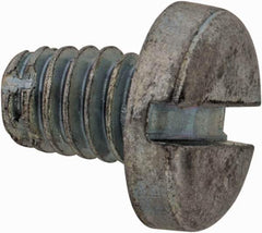 Value Collection - #8-32 UNC Thread, 1/4" Length Under Head, Slotted Drive Steel Thread Cutting Screw - Pan Head, Grade 2, Point Type F, Zinc-Plated Finish - Industrial Tool & Supply