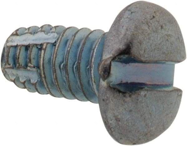 Value Collection - #8-32 UNC Thread, 5/16" Length Under Head, Slotted Drive Steel Thread Cutting Screw - Pan Head, Grade 2, Point Type F, Zinc-Plated Finish - Industrial Tool & Supply