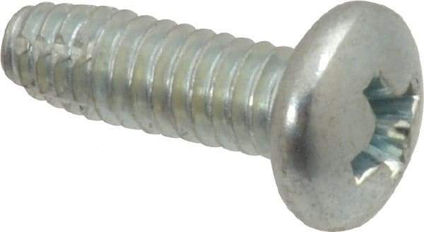Value Collection - #8-32 UNC Thread, 1/2" Length Under Head, Slotted Drive Steel Thread Cutting Screw - Pan Head, Grade 2, Point Type F, Zinc-Plated Finish - Industrial Tool & Supply