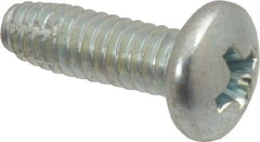 Value Collection - #8-32 UNC Thread, 1/2" Length Under Head, Slotted Drive Steel Thread Cutting Screw - Pan Head, Grade 2, Point Type F, Zinc-Plated Finish - Industrial Tool & Supply