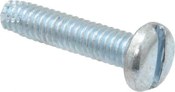 Value Collection - #8-32 UNC Thread, 3/4" Length Under Head, Slotted Drive Steel Thread Cutting Screw - Pan Head, Grade 2, Point Type F, Zinc-Plated Finish - Industrial Tool & Supply