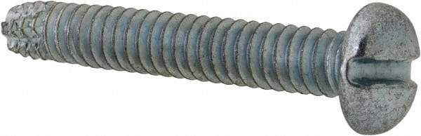 Value Collection - #10-24 UNC Thread, 1-1/4" Length Under Head, Slotted Drive Steel Thread Cutting Screw - Pan Head, Grade 2, Point Type F, Zinc-Plated Finish - Industrial Tool & Supply