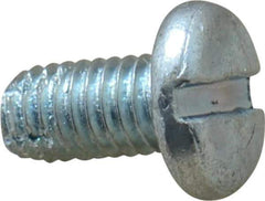 Value Collection - #10-32 UNF Thread, 3/8" Length Under Head, Slotted Drive Steel Thread Cutting Screw - Pan Head, Grade 2, Point Type F, Zinc-Plated Finish - Industrial Tool & Supply