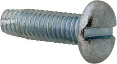 Value Collection - #10-32 UNF Thread, 5/8" Length Under Head, Slotted Drive Steel Thread Cutting Screw - Pan Head, Grade 2, Point Type F, Zinc-Plated Finish - Industrial Tool & Supply