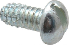 Value Collection - #4-40 UNC Thread, 1/4" Length Under Head, #1 Slotted/Phillips Drive Steel Thread Cutting Screw - Round Head, Grade 1016-1024, Point Type F, Zinc-Plated Finish - Industrial Tool & Supply