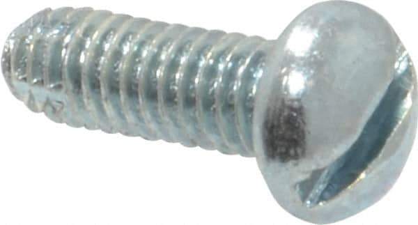 Value Collection - #8-32 UNC Thread, 1/2" Length Under Head, #2 Slotted/Phillips Drive Steel Thread Cutting Screw - Round Head, Grade 1016-1024, Point Type F, Zinc-Plated Finish - Industrial Tool & Supply