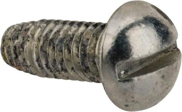 Value Collection - #10-32 UNF Thread, 1/2" Length Under Head, #2 Slotted/Phillips Drive Steel Thread Cutting Screw - Round Head, Grade 1016-1024, Point Type F, Zinc-Plated Finish - Industrial Tool & Supply