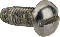 Value Collection - #10-32 UNF Thread, 1/2" Length Under Head, #2 Slotted/Phillips Drive Steel Thread Cutting Screw - Round Head, Grade 1016-1024, Point Type F, Zinc-Plated Finish - Industrial Tool & Supply