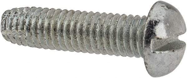 Value Collection - #10-32 UNF Thread, 3/4" Length Under Head, #2 Slotted/Phillips Drive Steel Thread Cutting Screw - Round Head, Grade 1016-1024, Point Type F, Zinc-Plated Finish - Industrial Tool & Supply