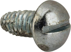 Value Collection - 1/4-20 UNC Thread, 1/2" Length Under Head, #3 Slotted/Phillips Drive Steel Thread Cutting Screw - Round Head, Grade 1016-1024, Point Type F, Zinc-Plated Finish - Industrial Tool & Supply